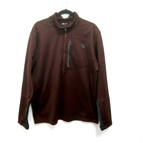 The North Face Pullover Mens XL Brown Quarter Zip Fleece Jacket Outdoor Hiking - Picture 1 of 9